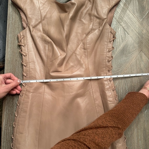 NWOT Mackage Faux Leather Lace Up Dress - Picture 7 of 11